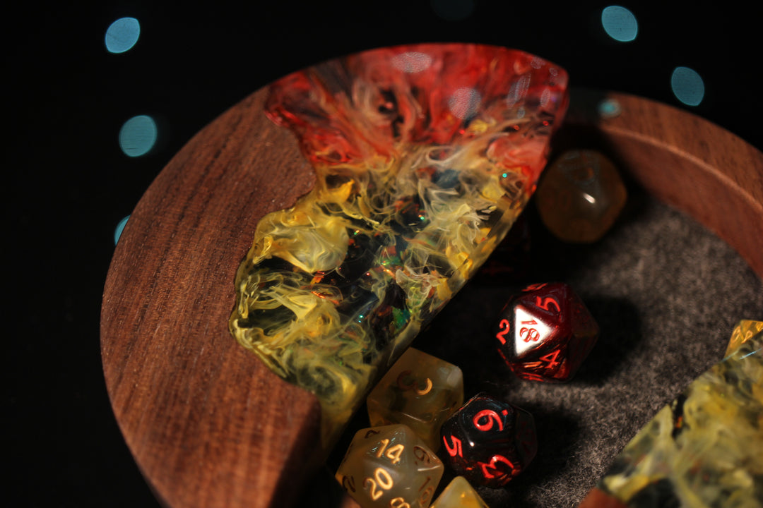 Wood and Epoxy Dice Box for Dungeons and Dragons or Any Dice Game