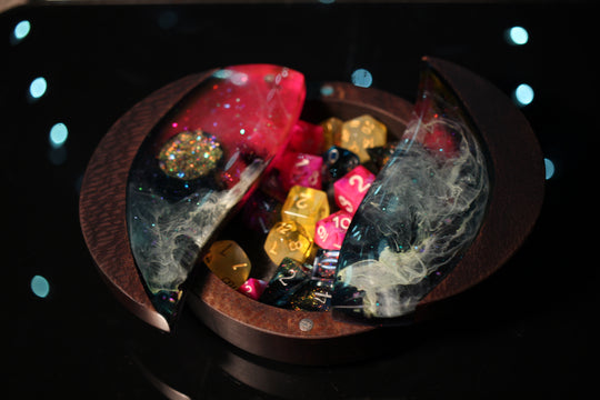 Heart of the Comet Wood and Epoxy Dice Box for Dungeons and Dragons or Any Dice Game