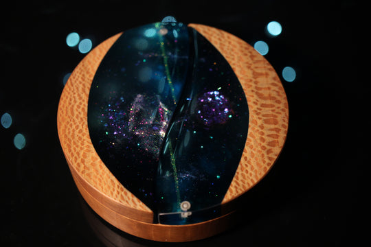 Fey Moon Rising Wood and Epoxy Dice Box for Dungeons and Dragons or Any Dice Game