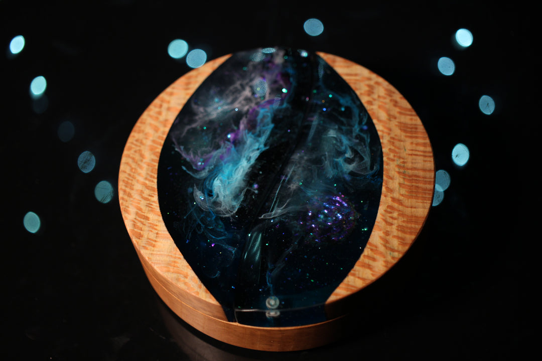 Heart of the Comet Wood and Epoxy Dice Box for Dungeons and Dragons or Any Dice Game