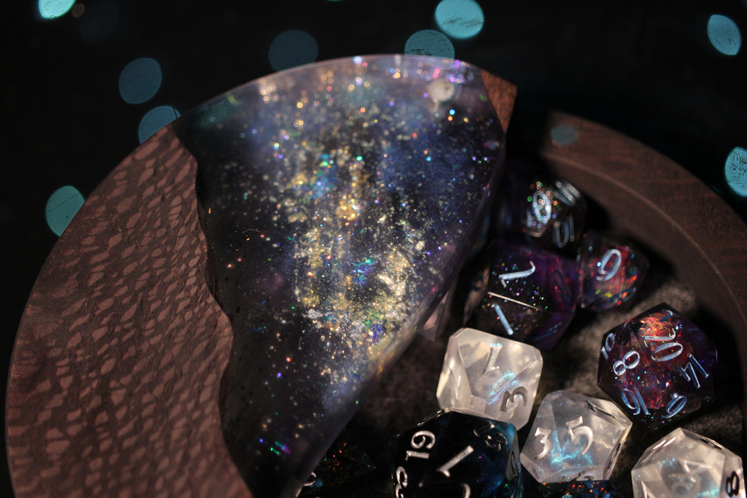 Night Skies Wood and Epoxy Dice Box for Dungeons and Dragons or Any Dice Game