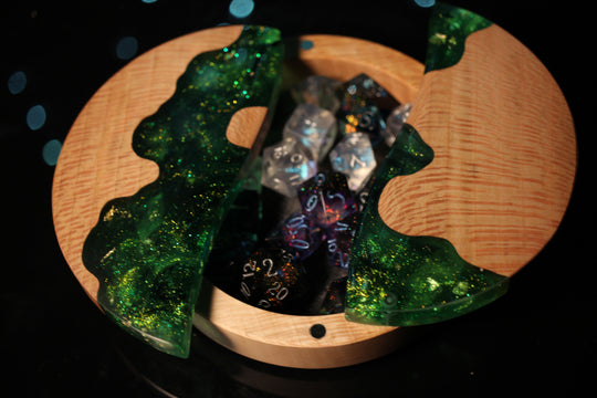 Summer Memories Wood and Epoxy Dice Box for Dungeons and Dragons or Any Dice Game