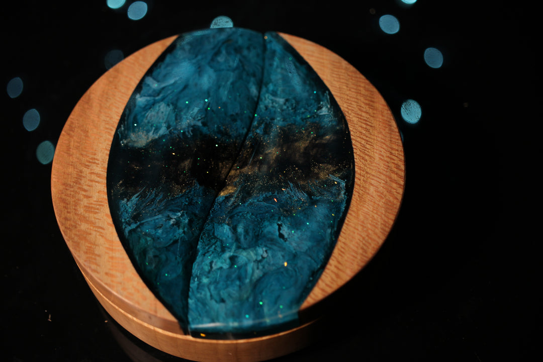 Dragon's Eye Wood and Epoxy Dice Box for Dungeons and Dragons or Any Dice Game