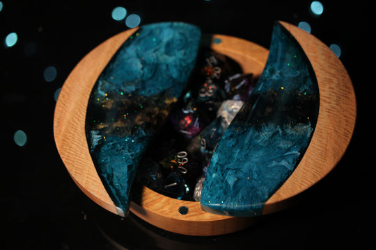 Dragon's Eye Wood and Epoxy Dice Box for Dungeons and Dragons or Any Dice Game