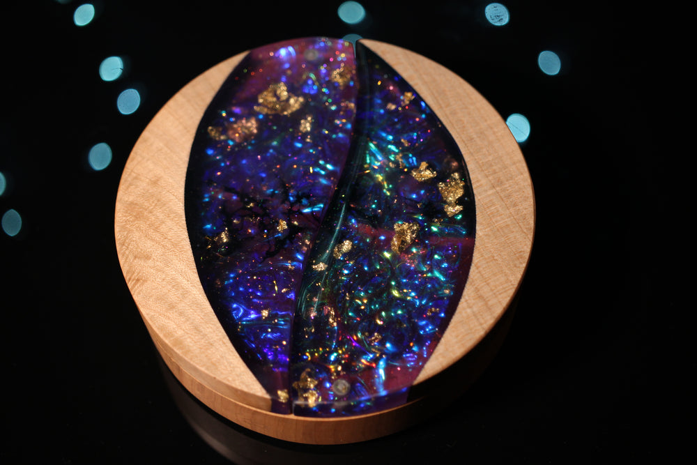 Royal Nebula Wood and Epoxy Dice Box for Dungeons and Dragons or Any Dice Game