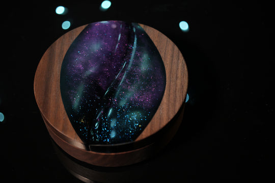 Purple and Black Wood and Epoxy Dice Box for Dungeons and Dragons or Any Dice Game