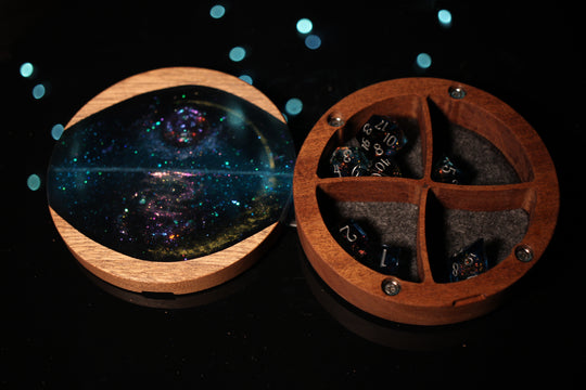 Fey Moon Rising Wood and Epoxy Dice Box for Dungeons and Dragons or Any Dice Game