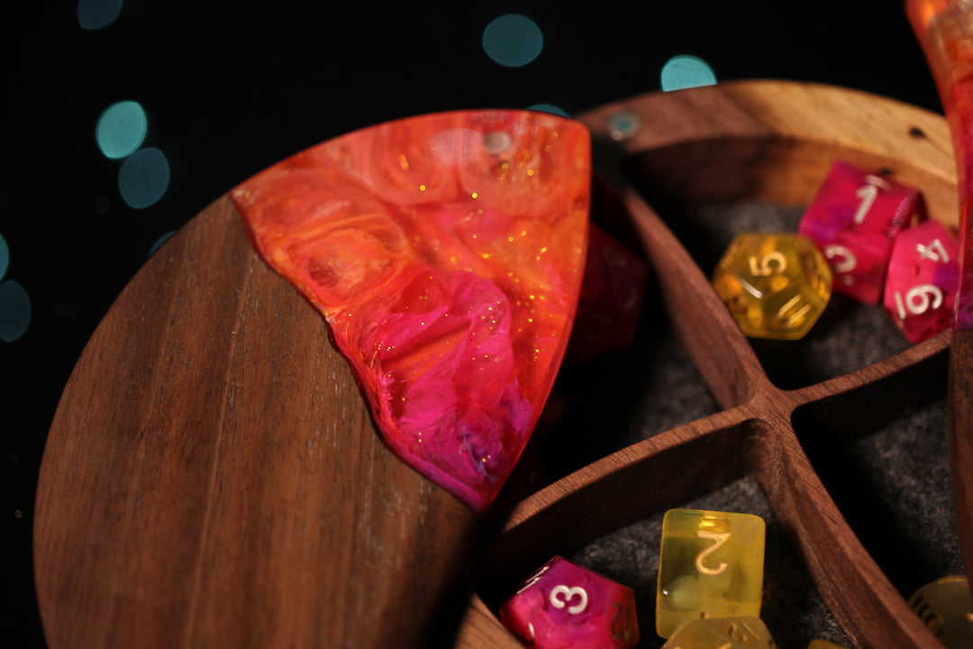 Sunset Wood and Epoxy Dice Box for Dungeons and Dragons or Any Dice Game