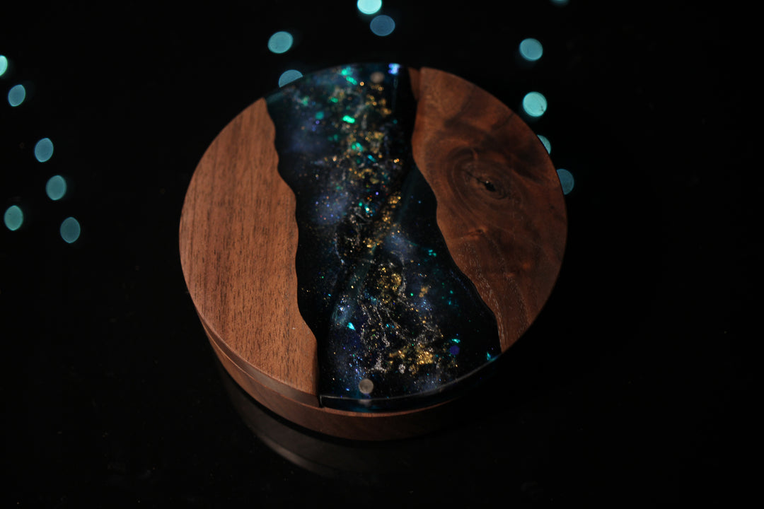 Night Sky Wood and Epoxy Dice Box for Dungeons and Dragons or Any Dice Game