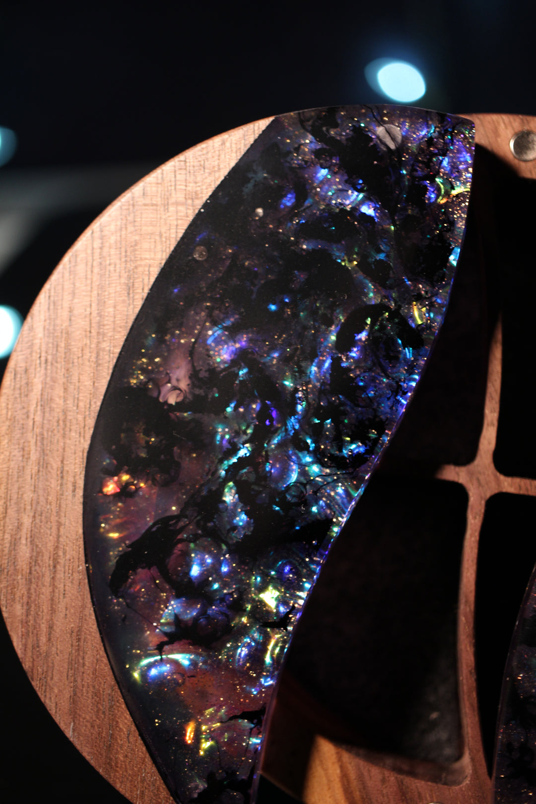 Chaotic Iridescence Wood and Epoxy Dice Box for Dungeons and Dragons or Any Dice Game