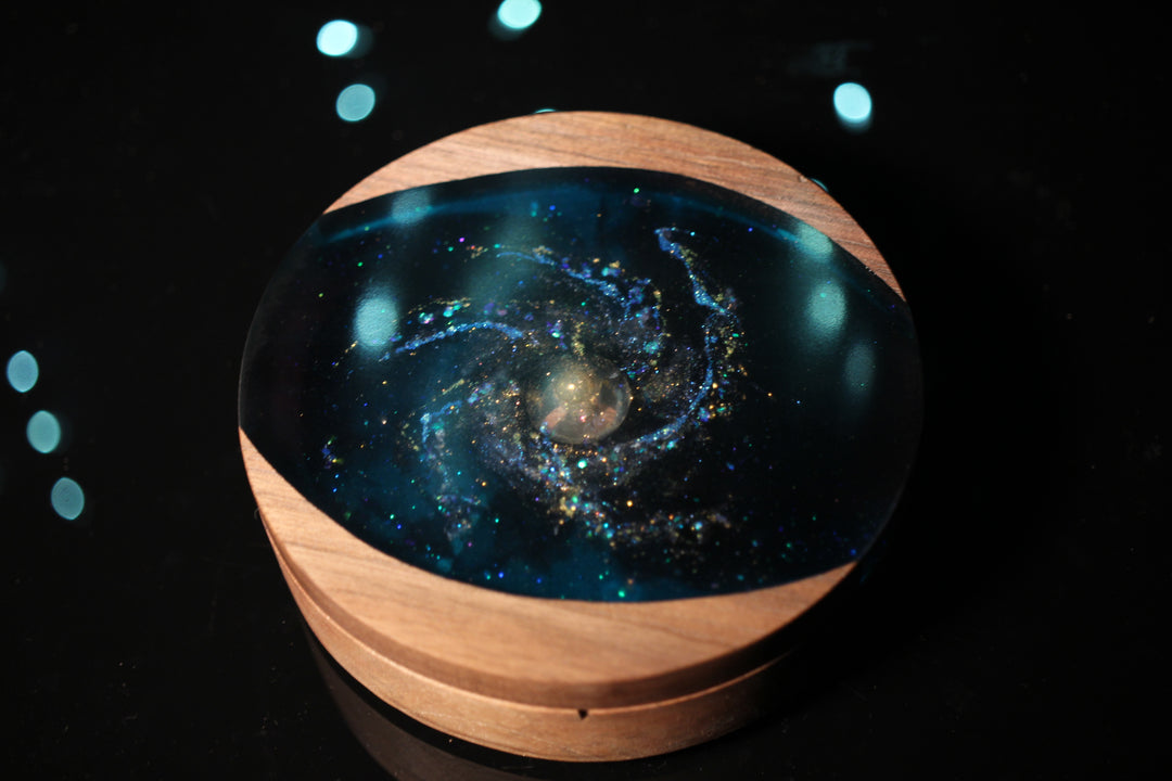 Spiral Galaxy Wood and Epoxy Dice Box for Dungeons and Dragons or Any Dice Game