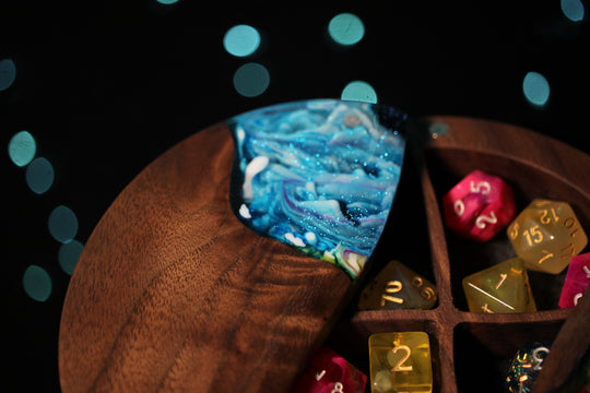 Wood and Epoxy Dice Box for Dungeons and Dragons or Any Dice Game