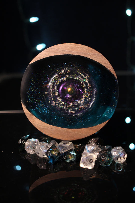 Cosmic Wonder Wood and Epoxy Dice Box for Dungeons and Dragons or Any Dice Game