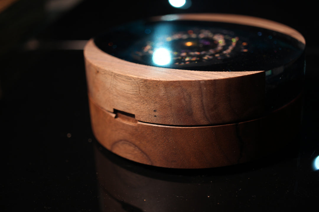 Cosmic Wonder Wood and Epoxy Dice Box for Dungeons and Dragons or Any Dice Game