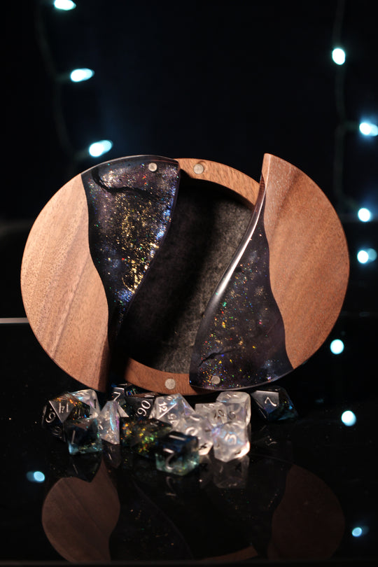 Night Swimming Wood and Epoxy Dice Box for Dungeons and Dragons or Any Dice Game