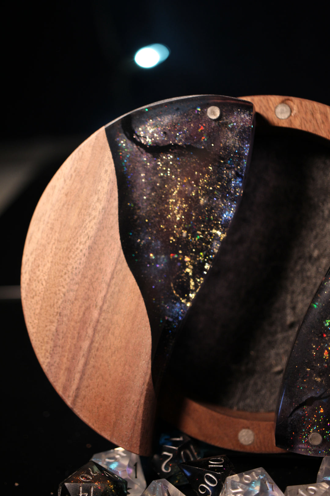 Night Swimming Wood and Epoxy Dice Box for Dungeons and Dragons or Any Dice Game