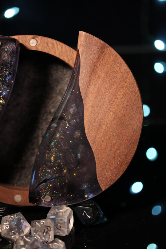 Night Swimming Wood and Epoxy Dice Box for Dungeons and Dragons or Any Dice Game