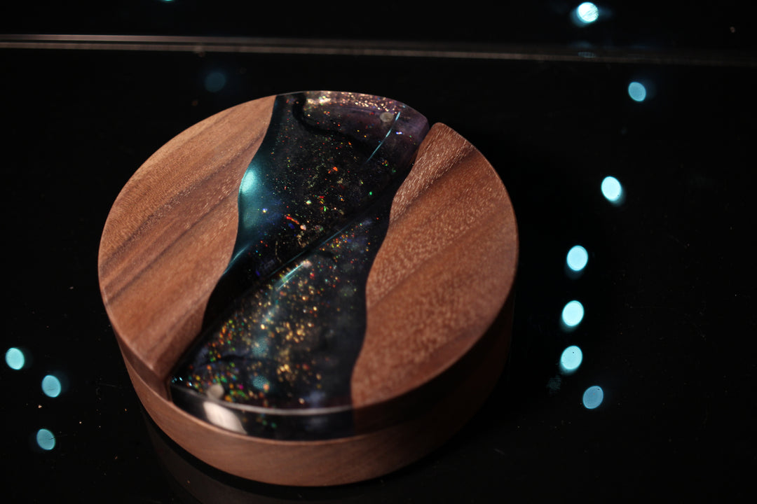 Night Swimming Wood and Epoxy Dice Box for Dungeons and Dragons or Any Dice Game