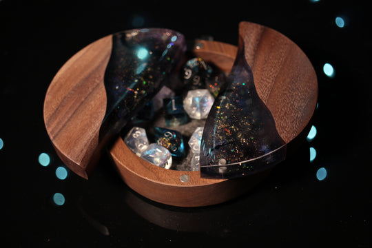 Night Swimming Wood and Epoxy Dice Box for Dungeons and Dragons or Any Dice Game