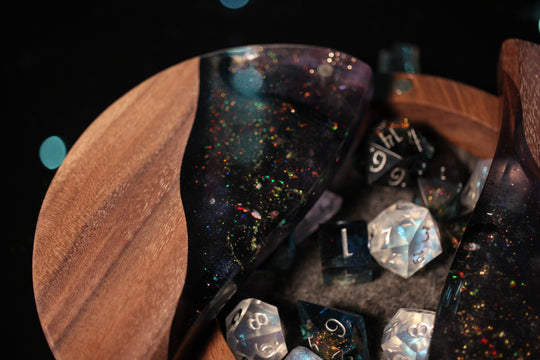 Night Swimming Wood and Epoxy Dice Box for Dungeons and Dragons or Any Dice Game