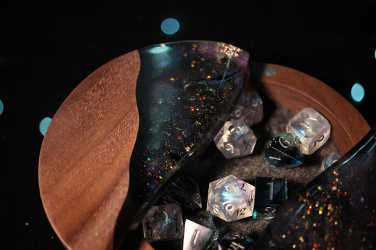 Night Swimming Wood and Epoxy Dice Box for Dungeons and Dragons or Any Dice Game