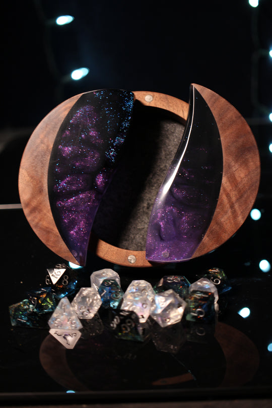 Purple Haze Wood and Epoxy Dice Box for Dungeons and Dragons or Any Dice Game