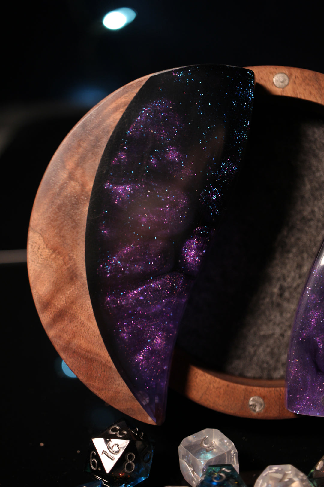 Purple Haze Wood and Epoxy Dice Box for Dungeons and Dragons or Any Dice Game