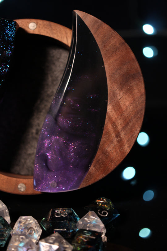 Purple Haze Wood and Epoxy Dice Box for Dungeons and Dragons or Any Dice Game