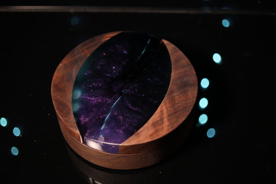 Purple Haze Wood and Epoxy Dice Box for Dungeons and Dragons or Any Dice Game