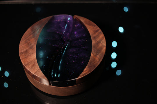 Purple Haze Wood and Epoxy Dice Box for Dungeons and Dragons or Any Dice Game
