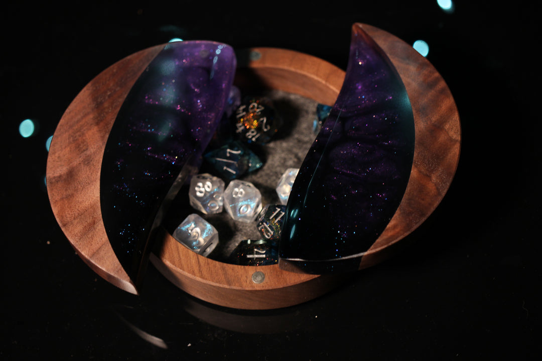 Purple Haze Wood and Epoxy Dice Box for Dungeons and Dragons or Any Dice Game