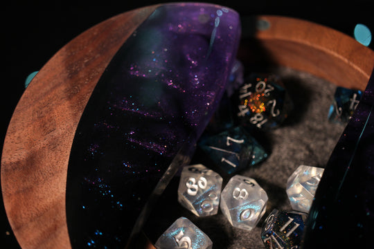 Purple Haze Wood and Epoxy Dice Box for Dungeons and Dragons or Any Dice Game