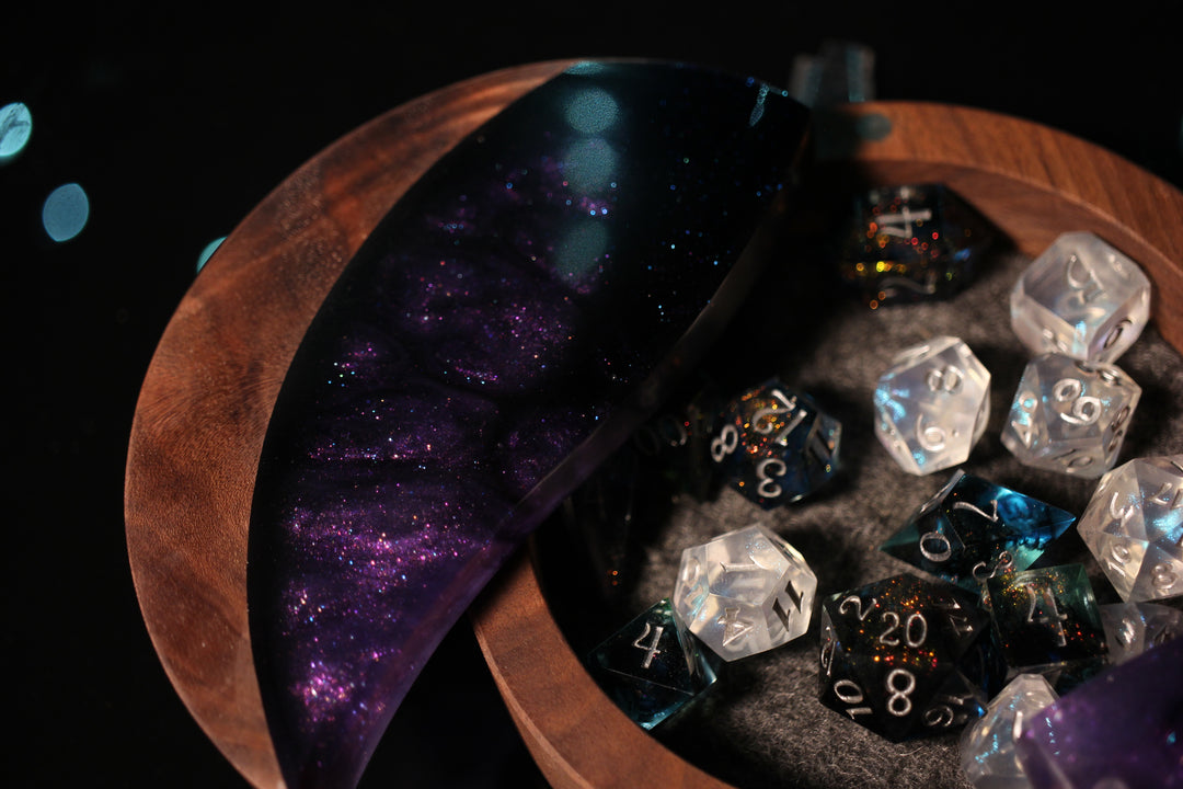 Purple Haze Wood and Epoxy Dice Box for Dungeons and Dragons or Any Dice Game