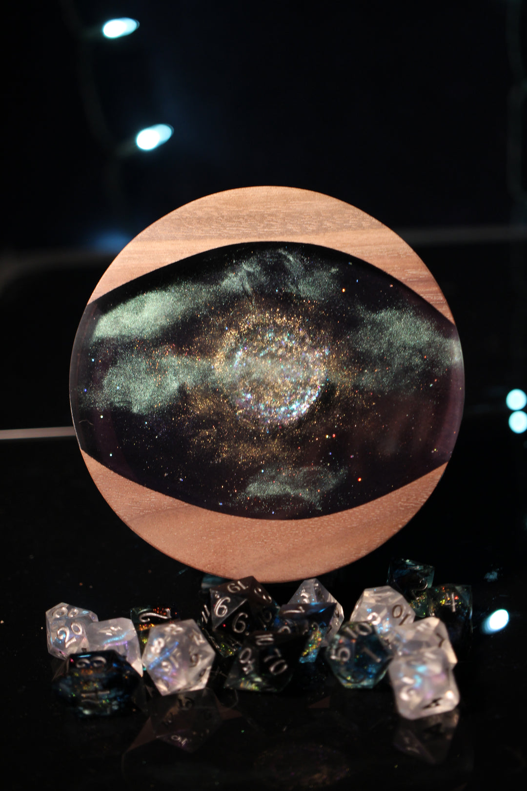 Alien Moon Wood and Epoxy Dice Box for Dungeons and Dragons or Any Dice Game