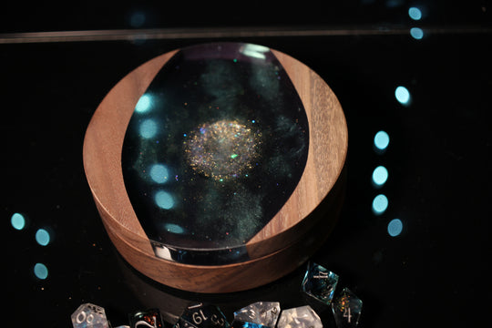 Alien Moon Wood and Epoxy Dice Box for Dungeons and Dragons or Any Dice Game