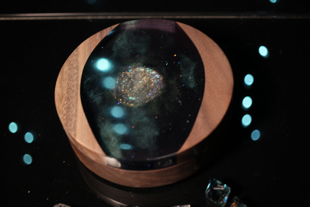 Alien Moon Wood and Epoxy Dice Box for Dungeons and Dragons or Any Dice Game