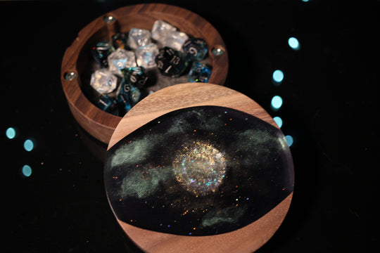 Alien Moon Wood and Epoxy Dice Box for Dungeons and Dragons or Any Dice Game