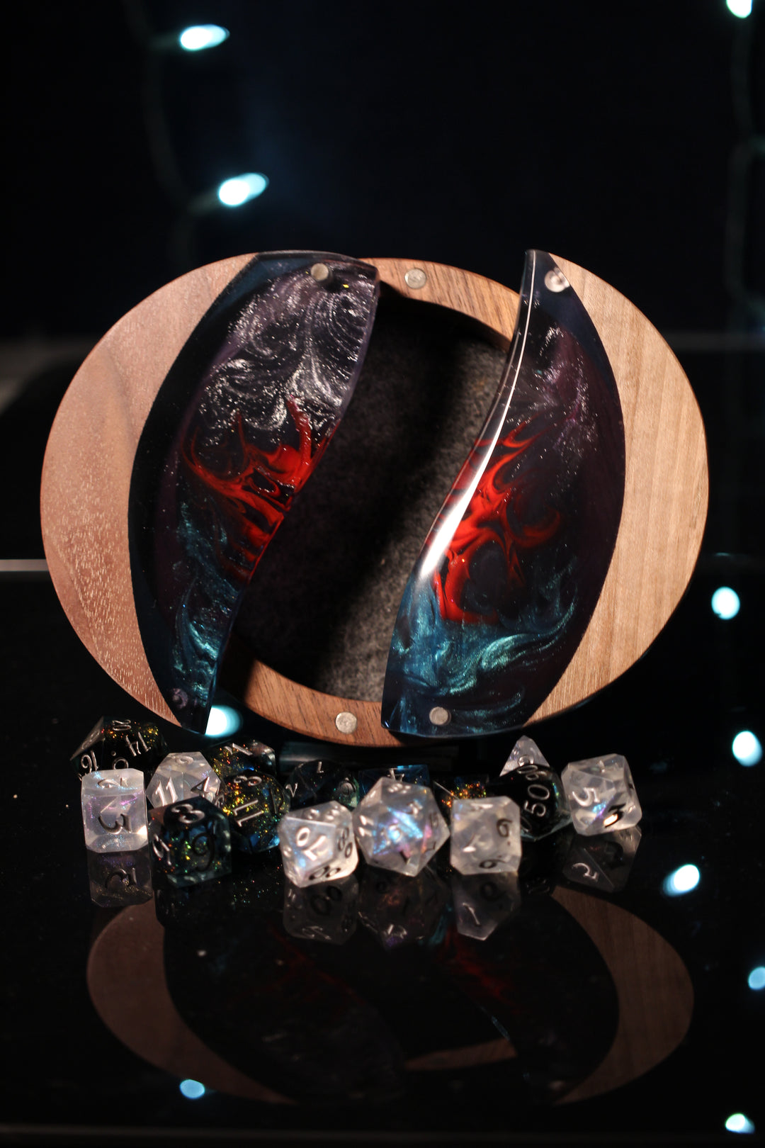 I Just Think it's Neat! Wood and Epoxy Dice Box for Dungeons and Dragons or Any Dice Game