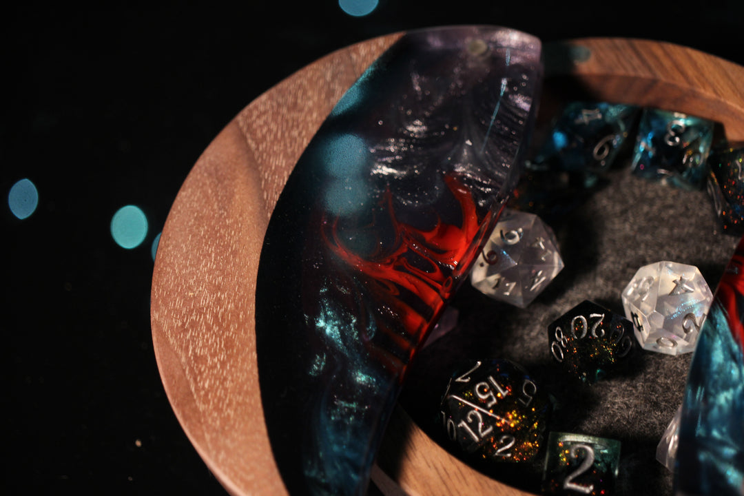 I Just Think it's Neat! Wood and Epoxy Dice Box for Dungeons and Dragons or Any Dice Game