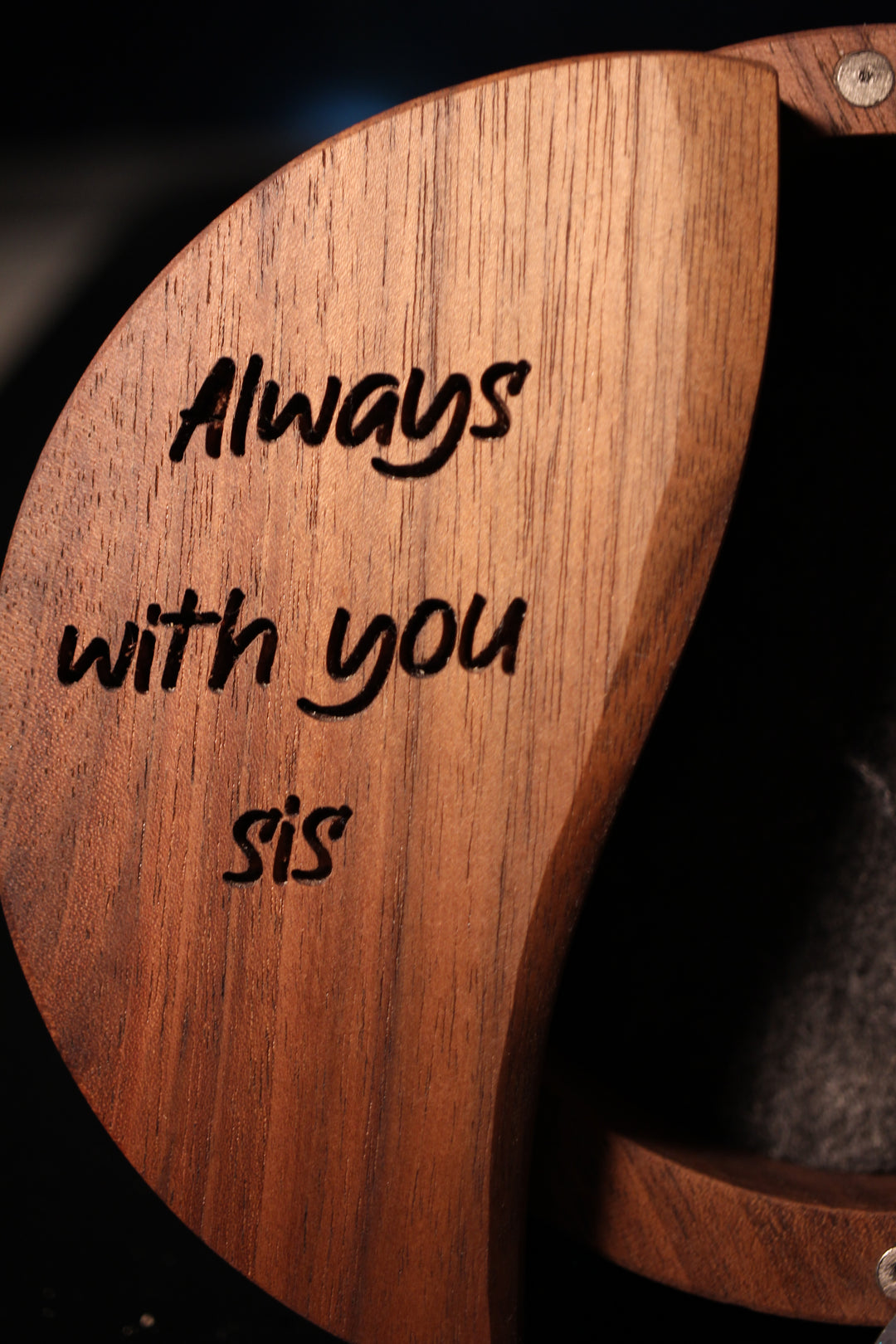 Always With You Sis Wood and Epoxy Dice Box for Dungeons and Dragons or Any Dice Game