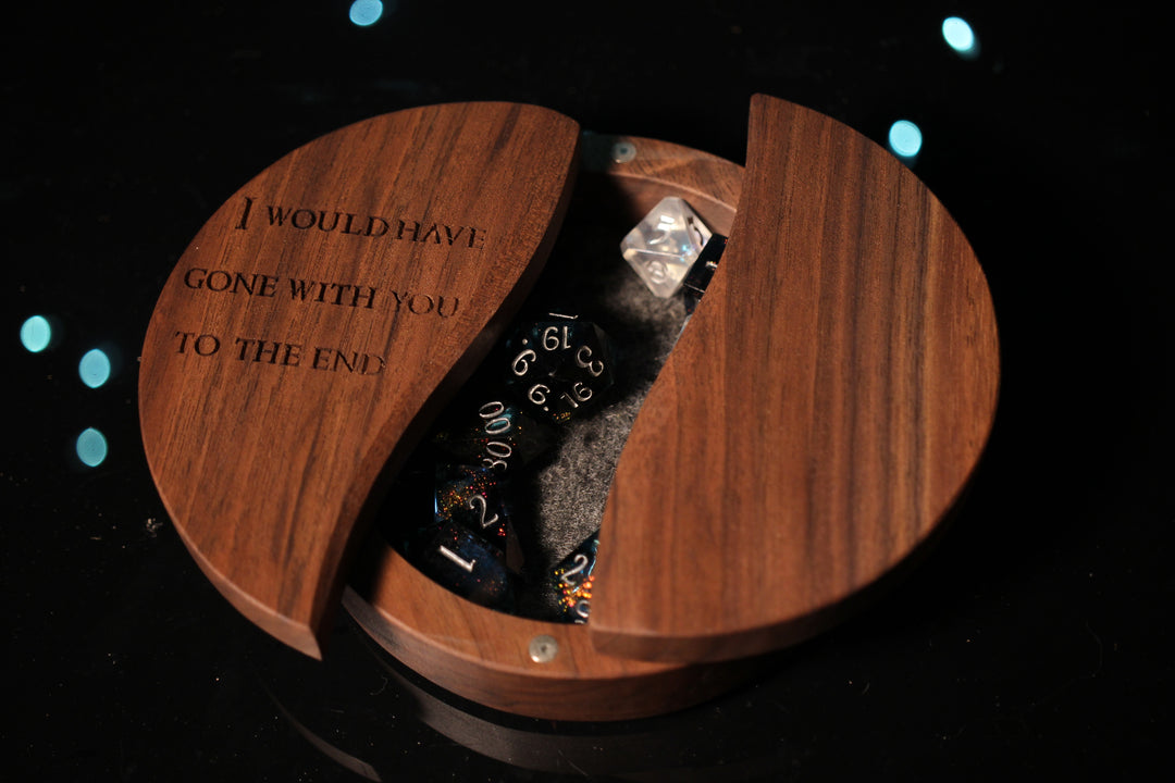 I Would Have Gone WIth You to the End Wood and Epoxy Dice Box for Dungeons and Dragons or Any Dice Game