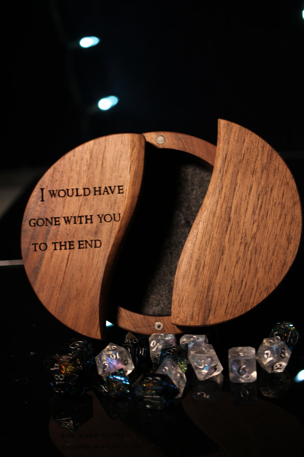 I Would Have Gone WIth You to the End Wood and Epoxy Dice Box for Dungeons and Dragons or Any Dice Game
