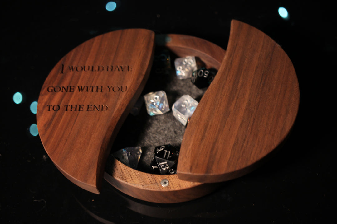 I Would Have Gone WIth You to the End Wood and Epoxy Dice Box for Dungeons and Dragons or Any Dice Game
